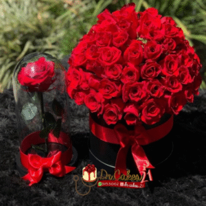 Hermoso arreglo Circular  de 80 Rosas rojas